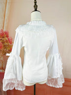 Design Concept:
This Lolita blouse in ivory white captures the elegance of vintage court style. Designed with delicate lace details and graceful flare princess sleeves, it creates a refined silhouette that enhances any Lolita outfit. The slim-fit tailoring complements JSKs and skirts, making it both functional and decorative as an inner layer. Crafted from soft chiffon for comfort, this blouse is perfect for daily wear or tea party occasions, blending luxury with timeless charm.