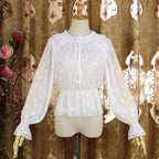Design Concept:
This Lolita blouse features delicate lace-trimmed princess sleeves and an off-shoulder design, crafted as a versatile layering top for JSKs. The lightweight chiffon fabric ensures an elegant drape and refined silhouette, making it a stylish inner layer. Available in Black and White, it offers options for both classic sweet and Gothic-inspired Lolita outfits.