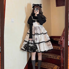 Indulge in sweet comfort with our Milk Puff Lolita blouse! This cozy fleece-lined top features an adorable Peter Pan collar trimmed with delicate lace, perfect for pairing with JSKs during cooler weather. The classic black and white color scheme offers versatile styling options for both classic and sweet Lolita coordinates. Designed for both warmth and style, this charming blouse combines kawaii aesthetics with practical comfort, making it your go-to choice for winter tea parties and festive gatherings.