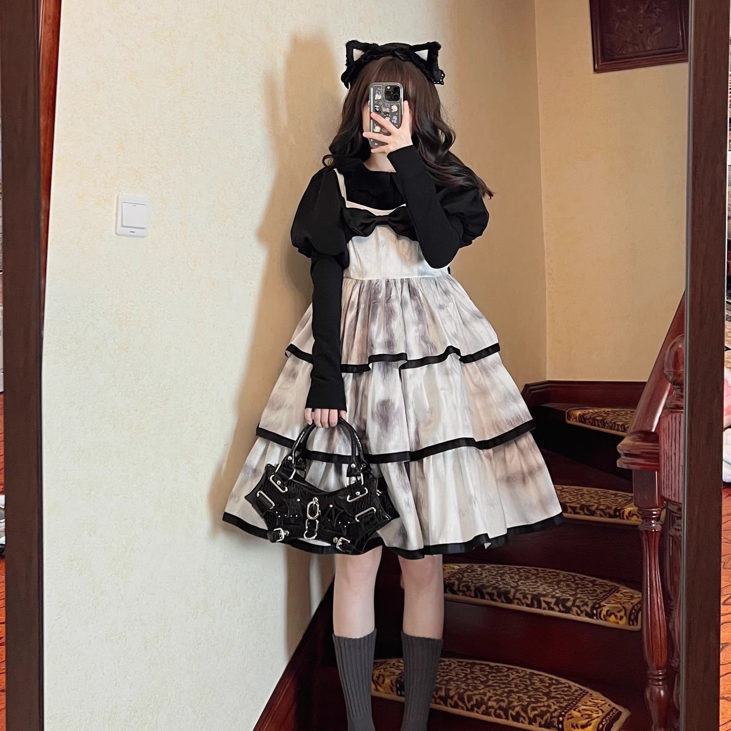 Indulge in sweet comfort with our Milk Puff Lolita blouse! This cozy fleece-lined top features an adorable Peter Pan collar trimmed with delicate lace, perfect for pairing with JSKs during cooler weather. The classic black and white color scheme offers versatile styling options for both classic and sweet Lolita coordinates. Designed for both warmth and style, this charming blouse combines kawaii aesthetics with practical comfort, making it your go-to choice for winter tea parties and festive gatherings.