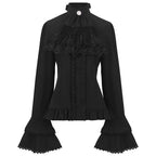 Embrace a fusion of Victorian elegance and rebellious steampunk spirit. This detailed blouse features a flattering peplum waist and dramatic ruffled sleeves that create a luxurious silhouette. Designed as the perfect layering piece, it adds intricate texture and historical charm to any Lolita or gothic coordinate. Crafted from premium fabric with an antique-inspired finish, it's an essential top for those who celebrate the artistry of alternative fashion and timeless, statement-making design.