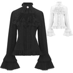 Embrace a fusion of Victorian elegance and rebellious steampunk spirit. This detailed blouse features a flattering peplum waist and dramatic ruffled sleeves that create a luxurious silhouette. Designed as the perfect layering piece, it adds intricate texture and historical charm to any Lolita or gothic coordinate. Crafted from premium fabric with an antique-inspired finish, it's an essential top for those who celebrate the artistry of alternative fashion and timeless, statement-making design.