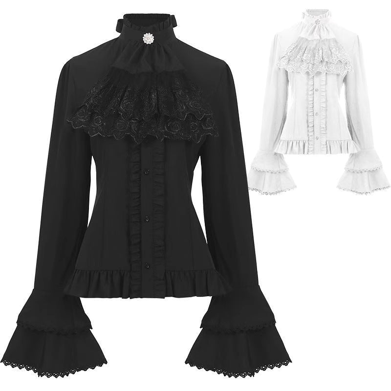 Embrace a fusion of Victorian elegance and rebellious steampunk spirit. This detailed blouse features a flattering peplum waist and dramatic ruffled sleeves that create a luxurious silhouette. Designed as the perfect layering piece, it adds intricate texture and historical charm to any Lolita or gothic coordinate. Crafted from premium fabric with an antique-inspired finish, it's an essential top for those who celebrate the artistry of alternative fashion and timeless, statement-making design.