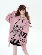 Design Concept:
This Lolita Blouses piece combines dark punk aesthetics with a playful touch of pink. Crafted in pink and black-pink hues, the hoodie features a distressed design, loose fit, and cozy long sleeves, making it perfect for autumn and winter streetwear. Its edgy yet cute style is ideal for casual outings, themed photoshoots, or adding a rebellious Lolita vibe to your everyday wardrobe.