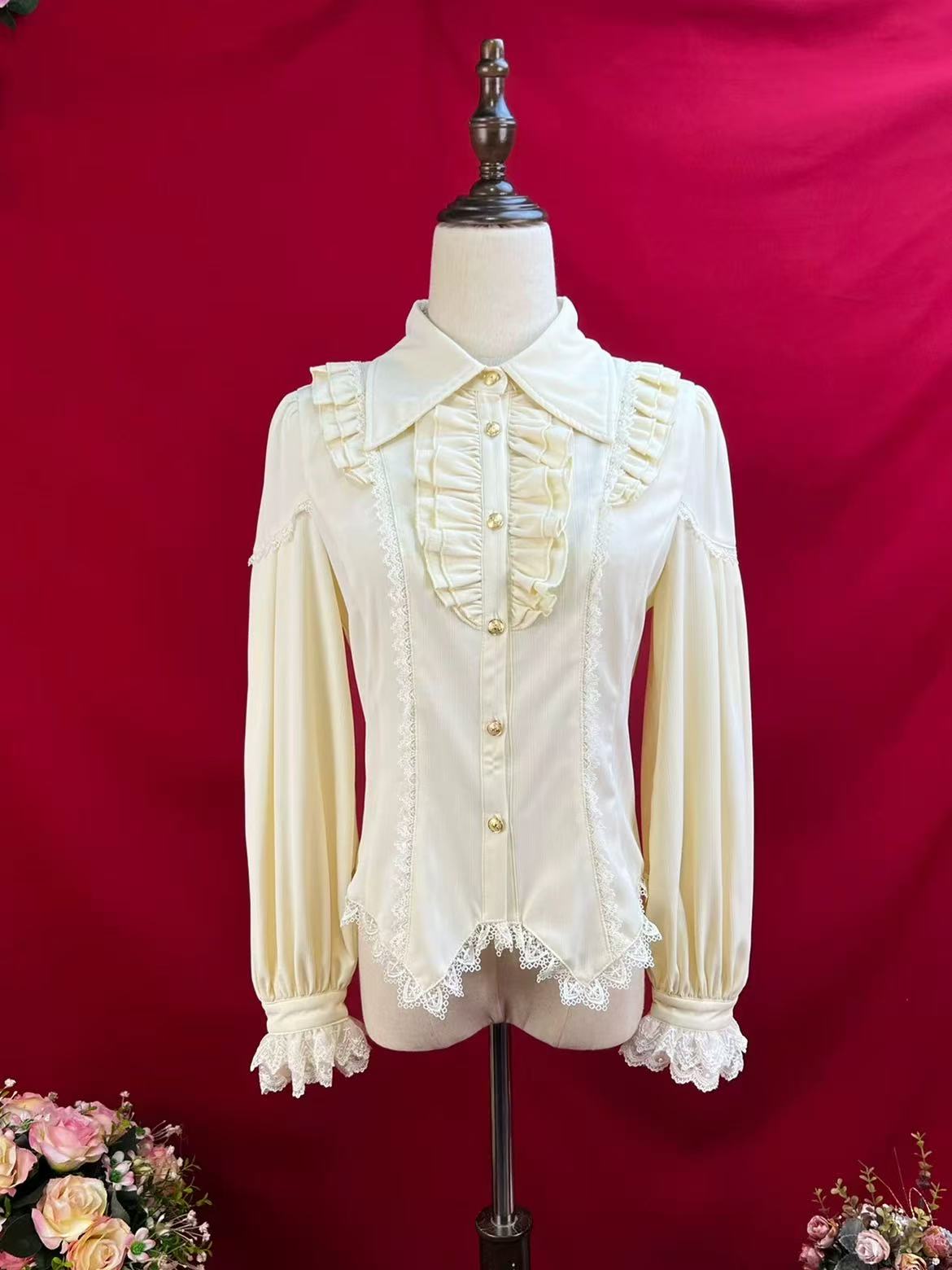 Design Concept:
This Lolita blouse features a pointed collar and long sleeves, crafted in a slim-fit vintage silhouette that blends classic elegance with modern Lolita charm. Available in White, Black, Burgundy, Gray, Beige, and Coffee, it offers versatile styling options to suit various outfits and occasions. The delicate tailoring and subtle detailing create a refined, timeless look, perfect for daily wear, tea parties, or seasonal Lolita ensembles.