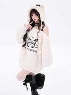 Design Concept:
This Lolita blouse in purple, white, and pink combines sweet charm with cozy warmth. Crafted from soft lamb fleece fabric, it features a loose fit for comfort and layering during the cold season. The embroidered butterfly accents bring a playful yet delicate detail, adding a youthful touch to the design. Perfect for daily winter wear, this sweatshirt blends functionality with a cute, stylish aesthetic that brightens up casual streetwear looks.