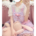 Design Concept:
This sweet Lolita blouse is designed with a short-sleeve cut and adorned with a delicate bow, perfectly capturing a cute and youthful charm. Crafted in white, soft light yellow, and pastel pink, the blouse offers versatile styling options to suit different moods and coordinates. The lightweight fabric ensures comfort while maintaining a refined silhouette, making it an ideal piece to layer under JSKs or pair with Lolita skirts. Whether for daily wear or a tea party, this blouse adds a playfu