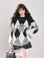 This sweater blends nostalgic charm with modern comfort. The classic fair isle pattern and retro colorblock design evoke a cozy, festive spirit. Crafted from soft, high-quality yarn, its relaxed oversized fit and crewneck offer effortless style and warmth. Perfect for holiday gatherings or casual winter days, it's a versatile piece that adds a touch of timeless, whimsical charm to any seasonal wardrobe, making every moment feel both special and comfortably laid-back.