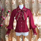 Design Concept:
This collection of Lolita blouses features a slim-fit silhouette with a delicate doll collar and elegant lantern sleeves, combining vintage charm with a refined Lolita aesthetic. The three styles include Pure White, White with Gold Trim, and Black with Gold Trim, offering a range of options from classic elegance to subtly luxurious Gothic-inspired looks.