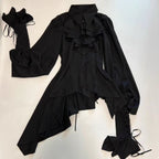 Design Concept:

This Lolita blouse is a charming blend of vintage and medieval aesthetics, designed as a prince-style long-sleeve shirt perfect for layering or cosplay. Crafted in classic white and black, it features meticulous detailing that highlights the timeless elegance of Lolita fashion. The blouse offers a comfortable loose fit while maintaining a structured silhouette, making it ideal for daily wear, themed events, or tea parties. Pair it with skirts or trousers for a refined, versatile look that e