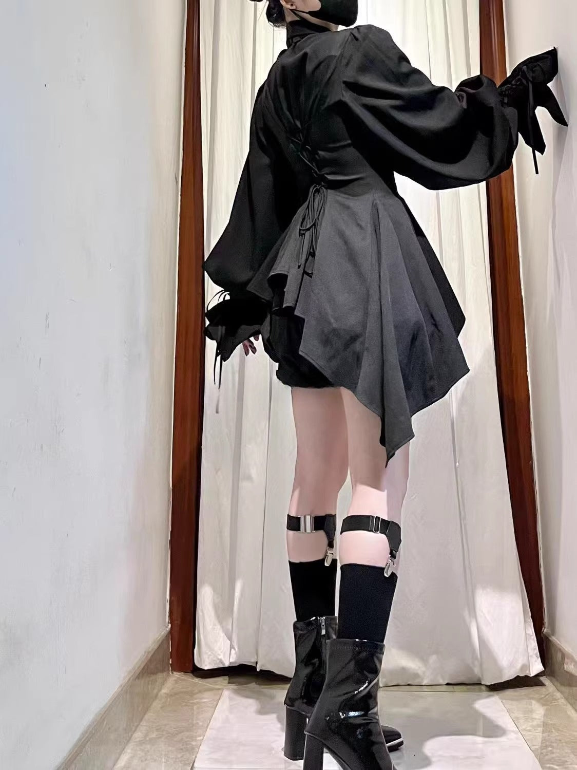Design Concept:

This Lolita blouse is a charming blend of vintage and medieval aesthetics, designed as a prince-style long-sleeve shirt perfect for layering or cosplay. Crafted in classic white and black, it features meticulous detailing that highlights the timeless elegance of Lolita fashion. The blouse offers a comfortable loose fit while maintaining a structured silhouette, making it ideal for daily wear, themed events, or tea parties. Pair it with skirts or trousers for a refined, versatile look that e