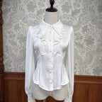 Design Concept:
This sweet Lolita blouse is designed with a short-sleeve cut and adorned with a delicate bow, perfectly capturing a cute and youthful charm. Crafted in white, soft light yellow, and pastel pink, the blouse offers versatile styling options to suit different moods and coordinates. The lightweight fabric ensures comfort while maintaining a refined silhouette, making it an ideal piece to layer under JSKs or pair with Lolita skirts. Whether for daily wear or a tea party, this blouse adds a playfu