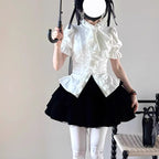 Design Concept:
This Lolita blouse features a delicate ruffle collar and elegant 5/8 sleeves, creating a refined and feminine silhouette. The slim-fit design highlights the figure while maintaining a graceful, lightweight appearance. Crafted as an inner layer, it pairs perfectly with Lolita skirts, JSK, or layered outfits. The pure white&nbsp;color adds a soft, classic charm suitable for a variety of styling preferences.