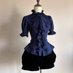 Design Concept:
This Lolita blouse features a delicate ruffle collar and elegant 5/8 sleeves, creating a refined and feminine silhouette. The slim-fit design highlights the figure while maintaining a graceful, lightweight appearance. Crafted as an inner layer, it pairs perfectly with Lolita skirts, JSK, or layered outfits. The pure white&nbsp;color adds a soft, classic charm suitable for a variety of styling preferences.