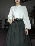 Design Concept
Embrace timeless elegance with this&nbsp;White Lolita-style vintage blouse, designed with delicate lantern sleeves and a graceful double-layer construction. The loose and airy fit offers both comfort and charm, while the crisp white hue enhances its refined, versatile look. Perfect for daily wear, casual outings, or tea party gatherings, this blouse seamlessly blends classic Lolita aesthetics with a touch of vintage sophistication.