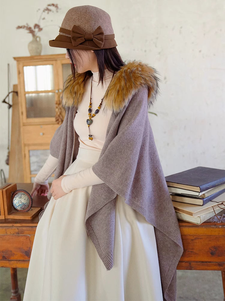 Design Concept:
Embrace timeless elegance with this Lolita Coat Black Camel Wool Knit Shawl Cape Winter Outerwear. Crafted from a warm wool-blend knit, this versatile cape features a refined shawl design paired with a detachable eco-friendly fur collar for added luxury and practicality. The flowing silhouette drapes gracefully, making it easy to layer over Lolita dresses or daily outfits. Perfect for cold weather, the cape combines warmth and sophistication, offering both comfort and a statement-making styl