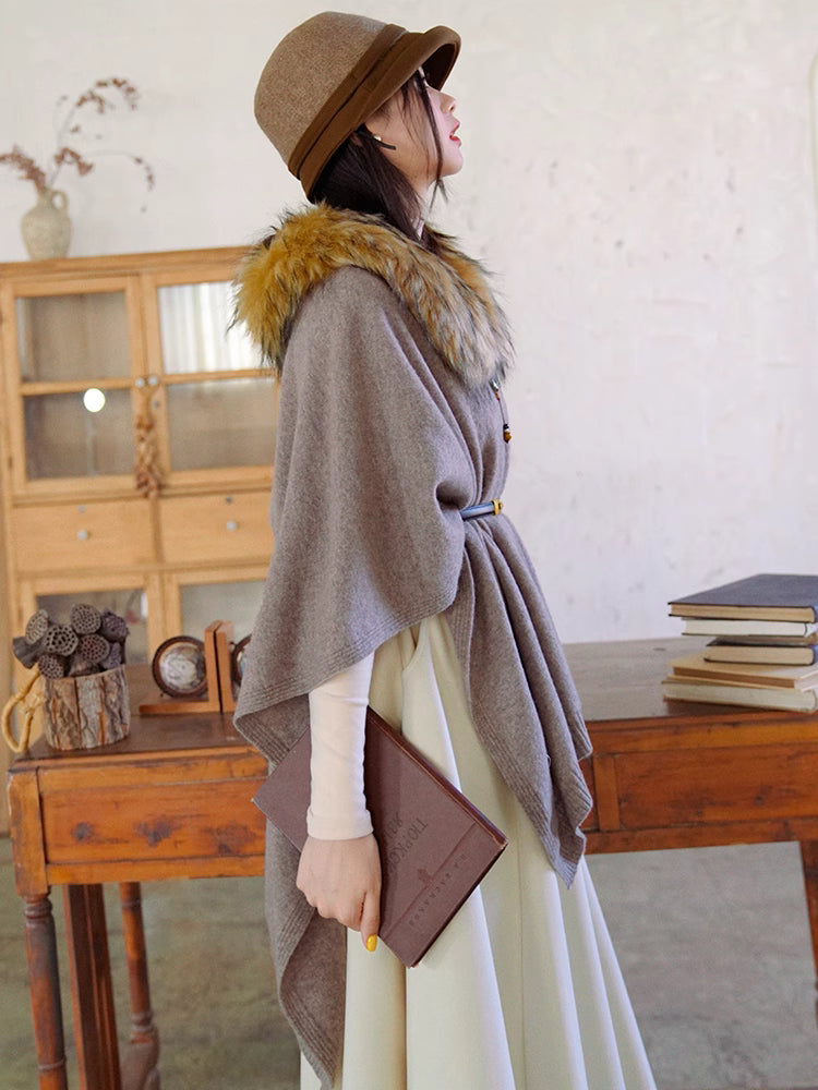 Design Concept:
Embrace timeless elegance with this Lolita Coat Black Camel Wool Knit Shawl Cape Winter Outerwear. Crafted from a warm wool-blend knit, this versatile cape features a refined shawl design paired with a detachable eco-friendly fur collar for added luxury and practicality. The flowing silhouette drapes gracefully, making it easy to layer over Lolita dresses or daily outfits. Perfect for cold weather, the cape combines warmth and sophistication, offering both comfort and a statement-making styl