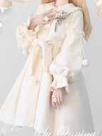 Lolita Coat Christmas White Plush Sweet Teddy Fleece Jacket Petite Winter Outerwear