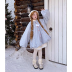 Product Description:
This Lolita coat in soft cream and calming blue is designed for all-season wear, featuring a cozy hood and plush, warm fabric that ensures comfort and style. The loose, cape-like silhouette gently drapes over the body, giving a relaxed yet elegant appearance. Perfect for daily outings, tea parties, or casual Lolita gatherings, this coat blends functionality with a whimsical aesthetic, making it a charming addition to any wardrobe.