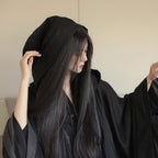 Lolita Coat Gothic Witch Cape Black Hanfu Unisex Cloak for Dark Cosplay Halloween