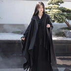 Lolita Coat Gothic Witch Cape Black Hanfu Unisex Cloak for Dark Cosplay Halloween