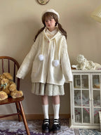Design Concept:
Embrace a cozy, casual Lolita look with this multicolor hooded knit cardigan. Crafted from soft, high-quality yarn, the open-front design and relaxed fit provide comfort and ease of movement, while the cute hood adds a playful touch. Perfect for daily wear, casual outings, or tea party gatherings, this cardigan combines vintage charm with modern comfort for a versatile wardrobe staple.