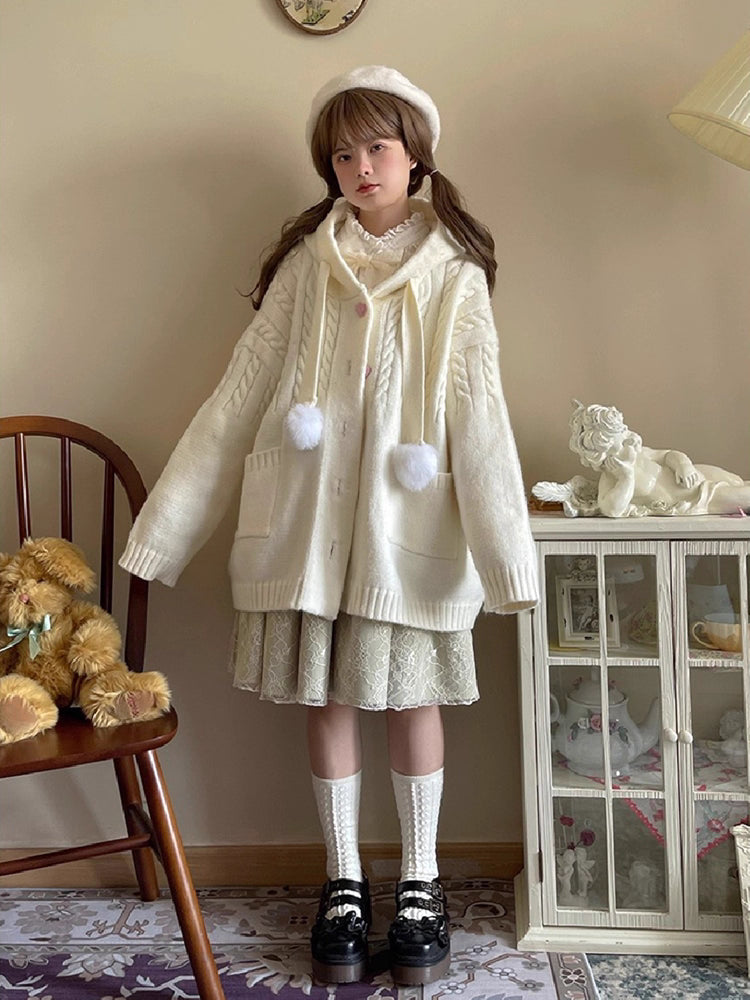 Design Concept:
Embrace a cozy, casual Lolita look with this multicolor hooded knit cardigan. Crafted from soft, high-quality yarn, the open-front design and relaxed fit provide comfort and ease of movement, while the cute hood adds a playful touch. Perfect for daily wear, casual outings, or tea party gatherings, this cardigan combines vintage charm with modern comfort for a versatile wardrobe staple.