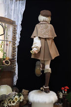 Lolita Coat Retro Brown Woolen Cape Cute Style Autumn Winter Outerwear