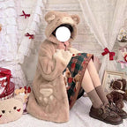 Lolita Coat Sleepy Bear Warm Thick Plush Outerwear Women Autumn Winter