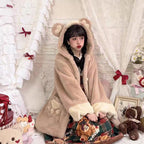 Lolita Coat Sleepy Bear Warm Thick Plush Outerwear Women Autumn Winter