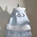 Lolita Coat Winter White Fleece Lined Cloak with JSK Cape Outfit