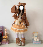 This Lolita Plush Coat in black, white, and brown tones is designed to bring both warmth and sweetness to your autumn and winter wardrobe. Made with thick plush fabric, it offers cozy comfort while maintaining a cute, doll-like charm. The short silhouette enhances a playful look, making it easy to pair with Lolita dresses or casual outfits. Perfect for daily wear, tea parties, or outdoor gatherings, this coat balances practicality with the whimsical spirit of Lolita fashion.
