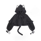 This Lolita Plush Coat in black, white, and brown tones is designed to bring both warmth and sweetness to your autumn and winter wardrobe. Made with thick plush fabric, it offers cozy comfort while maintaining a cute, doll-like charm. The short silhouette enhances a playful look, making it easy to pair with Lolita dresses or casual outfits. Perfect for daily wear, tea parties, or outdoor gatherings, this coat balances practicality with the whimsical spirit of Lolita fashion.