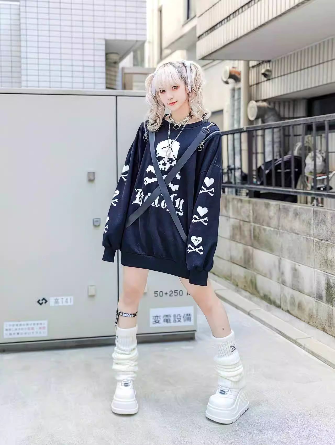 Embrace the edge of Harajuku Goth with this striking skeleton hoodie. Featuring iconic cross-body straps and a haunting heart bone design, this heavyweight jacket merges punk rebellion with streetwise comfort. The bold blue and white color scheme makes a dramatic statement, while premium fabrics ensure warmth during colder seasons. Perfect for expressing alternative style, this piece captures the essence of dark youth culture with its intricate graphics and unmistakable silhouette, ideal for concerts, night