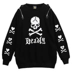 Embrace the edge of Harajuku Goth with this striking skeleton hoodie. Featuring iconic cross-body straps and a haunting heart bone design, this heavyweight jacket merges punk rebellion with streetwise comfort. The bold blue and white color scheme makes a dramatic statement, while premium fabrics ensure warmth during colder seasons. Perfect for expressing alternative style, this piece captures the essence of dark youth culture with its intricate graphics and unmistakable silhouette, ideal for concerts, night