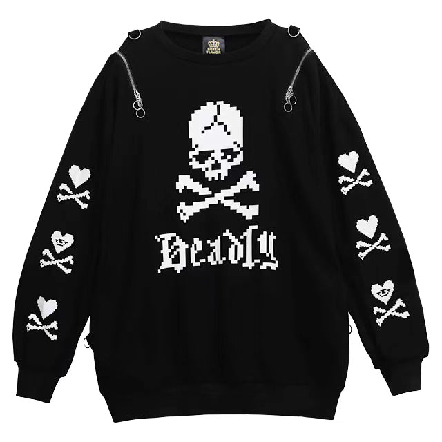Embrace the edge of Harajuku Goth with this striking skeleton hoodie. Featuring iconic cross-body straps and a haunting heart bone design, this heavyweight jacket merges punk rebellion with streetwise comfort. The bold blue and white color scheme makes a dramatic statement, while premium fabrics ensure warmth during colder seasons. Perfect for expressing alternative style, this piece captures the essence of dark youth culture with its intricate graphics and unmistakable silhouette, ideal for concerts, night