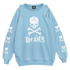 Embrace the edge of Harajuku Goth with this striking skeleton hoodie. Featuring iconic cross-body straps and a haunting heart bone design, this heavyweight jacket merges punk rebellion with streetwise comfort. The bold blue and white color scheme makes a dramatic statement, while premium fabrics ensure warmth during colder seasons. Perfect for expressing alternative style, this piece captures the essence of dark youth culture with its intricate graphics and unmistakable silhouette, ideal for concerts, night