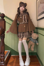 Inspired by the golden-hour glow of a Parisian autumn, where lazy sunlight filters through caramel-toned maple leaves and settles like dust on vintage teacups. This coord captures the essence of a leisurely afternoon in a French garden, blending the timeless elegance of vintage tailoring with the delicate charm of sweet maiden aesthetics. The tweed fabric, woven with subtle flecks of amber and cream, evokes the warmth of a hand-knitted blanket and the sophistication of classic haute couture.