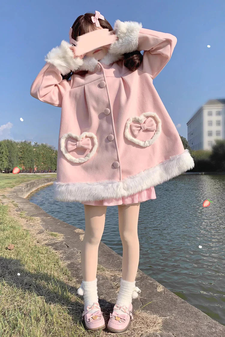 Crafted for whimsical elegance, this coat blends cozy knit fabric with dreamy Lolita aesthetics. The playful rabbit ears and delicate bow accents evoke a fairy-tale charm, while the single-row buttons and tailored silhouette ensure refined sophistication. Designed to withstand chilly days without compromising style, it empowers wearers to embrace both comfort and fantasy—turning winter into a season of enchanting self-expression.