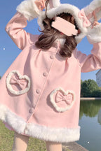 Crafted for whimsical elegance, this coat blends cozy knit fabric with dreamy Lolita aesthetics. The playful rabbit ears and delicate bow accents evoke a fairy-tale charm, while the single-row buttons and tailored silhouette ensure refined sophistication. Designed to withstand chilly days without compromising style, it empowers wearers to embrace both comfort and fantasy—turning winter into a season of enchanting self-expression.