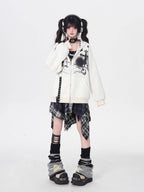 A soft take on dark aesthetics, this hoodie blends subtle gothic charm with effortless streetwear style. Delicate lace-like detailing and a versatile zip-front design create a layered look, while the relaxed fit and muted blue/beige tones keep it wearable and fresh. Lightweight for early autumn, it layers seamlessly over bras, tanks, or dresses—for those who express their edge with subtlety and grace.