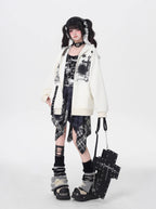 A soft take on dark aesthetics, this hoodie blends subtle gothic charm with effortless streetwear style. Delicate lace-like detailing and a versatile zip-front design create a layered look, while the relaxed fit and muted blue/beige tones keep it wearable and fresh. Lightweight for early autumn, it layers seamlessly over bras, tanks, or dresses—for those who express their edge with subtlety and grace.