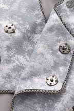 Inspired by the fusion of Victorian elegance and industrial steam-powered innovation, this coat reimagines aristocratic tailoring with avant-garde Lolita aesthetics. The sleeveless design emphasizes structured shoulders and a sharp silhouette, evoking the commanding presence of a fantasy prince. Details like faux gear motifs and metallic accents pay homage to steampunk craftsmanship, while the grey wool blend fabric bridges classic sophistication and futuristic charm.
