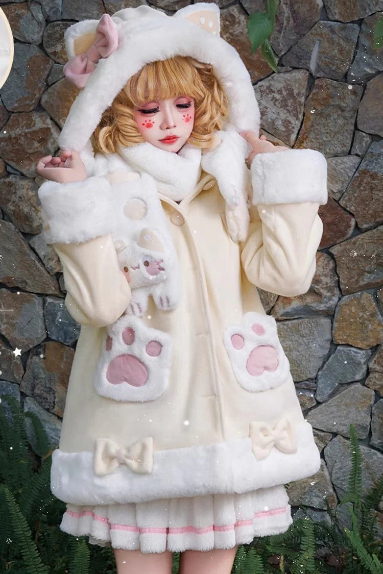Designed for everyday whimsy, this coat blends playful Lolita charm with cozy casual wear. The adorable cat ears and delicate bow accents evoke a touch of fantasy, while the vibrant tri-color print (yellow, pink, blue) adds youthful energy. Crafted with soft fabrics and a relaxed hooded silhouette, it offers both comfort and style—perfect for transforming ordinary days into moments of sweet, lighthearted elegance.