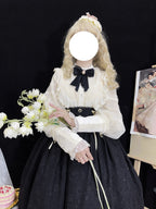 Lolita Blouses Shirt Apricot Long-sleeved Velvet Stand-up Collar Leg of Lamb Inner