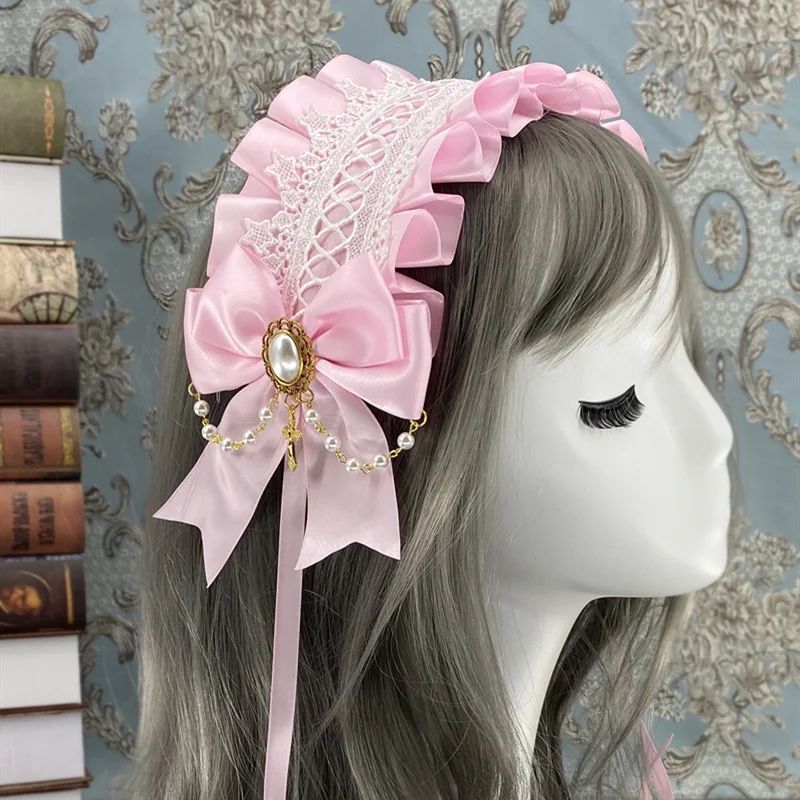 Lolita Hair Accessories Flower Wedding Kc Headband Bow Lolita Head Jewelry