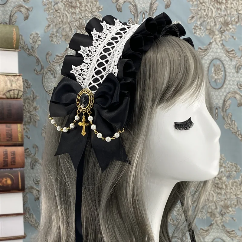 Lolita Hair Accessories Flower Wedding Kc Headband Bow Lolita Head Jewelry