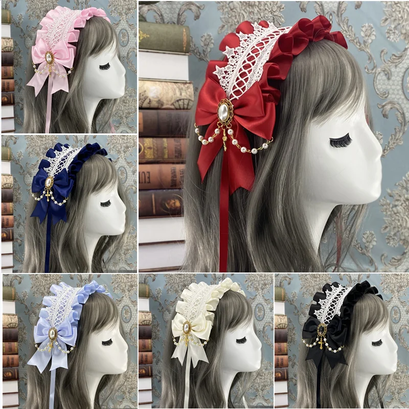 Lolita Hair Accessories Flower Wedding Kc Headband Bow Lolita Head Jewelry
