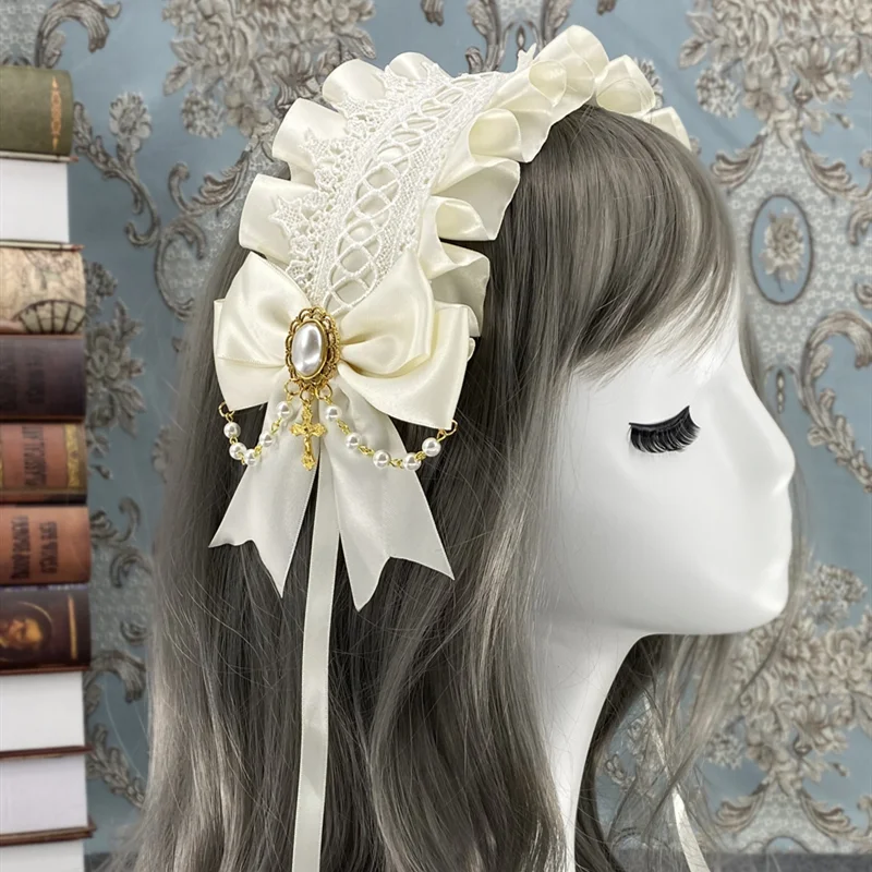 Lolita Hair Accessories Flower Wedding Kc Headband Bow Lolita Head Jewelry