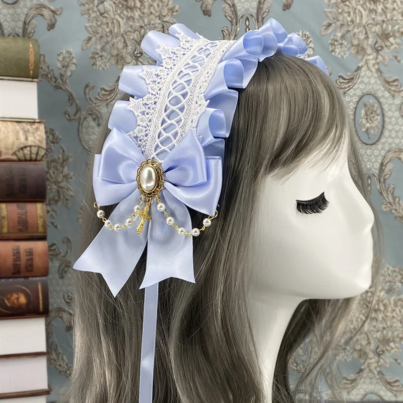 Lolita Hair Accessories Flower Wedding Kc Headband Bow Lolita Head Jewelry